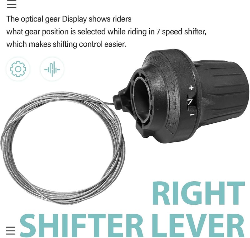 Relwears 7 Speed Right Shifter Lever, SL-RV100-7R Bicycle Twist Shifter Lever for Mountain Bike Commuter Bike Road Bike - Image 4